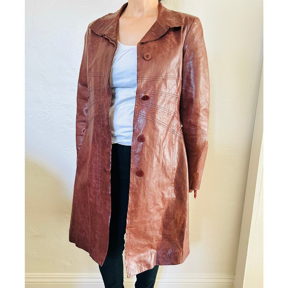 Vintage Leather Trench Coat